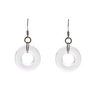 Recycled Vintage Dairy Bottle Glass Hoop Earrings